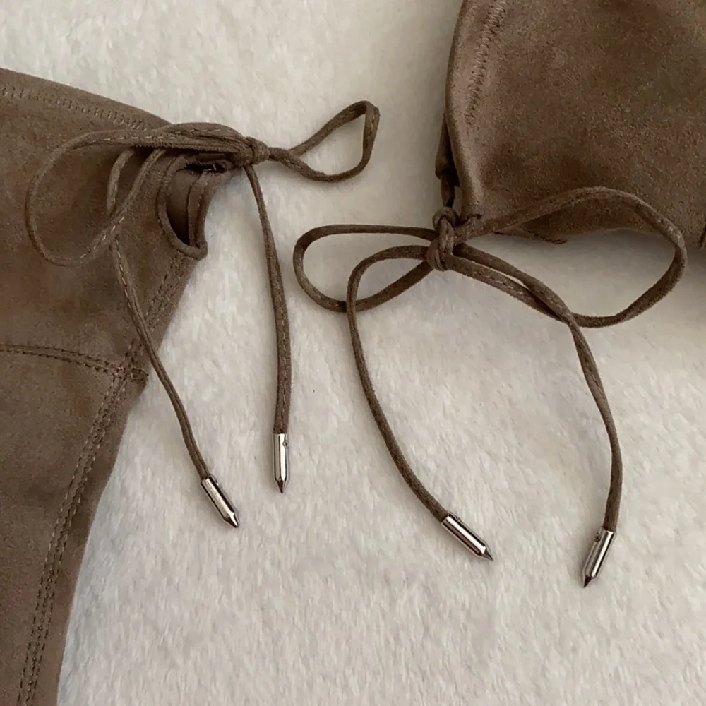 {NWOT} Marc Fisher | Hulie Over the Knee Boots Faux Suede MFHULIE Taupe (8.5 M)